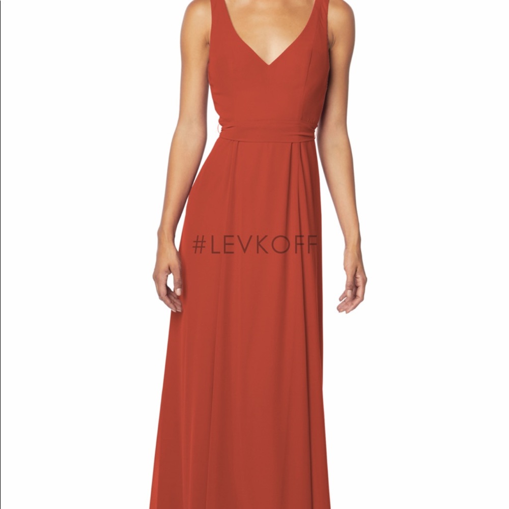 like NEW Beautiful Bill Levkoff rust color bridesmaid dress, altered Into Hi-low